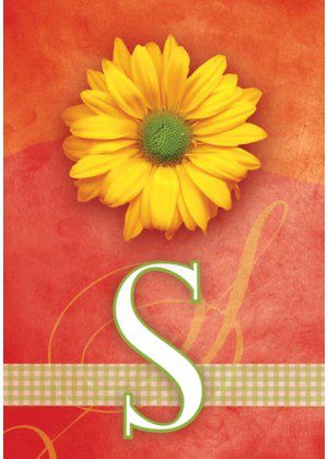 Yellow Daisy Monogram-S Flag | Personalized, Clearance, Flags