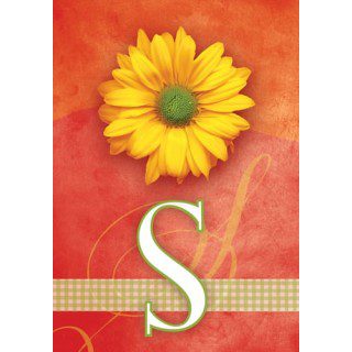 Yellow Daisy Monogram-S Flag | Personalized, Clearance, Flags