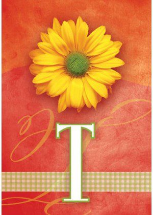 Yellow Daisy Monogram-T Flag | Personalized, Clearance, Flags