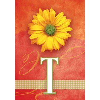 Yellow Daisy Monogram-T Flag | Personalized, Clearance, Flags