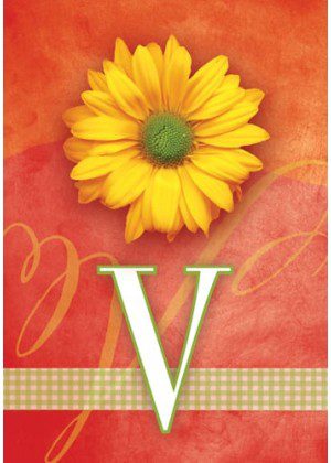 Yellow Daisy Monogram-V Flag | Personalized, Clearance, Flags
