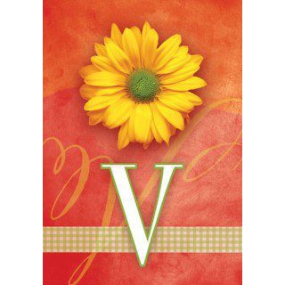 Yellow Daisy Monogram-V Flag | Personalized, Clearance, Flags
