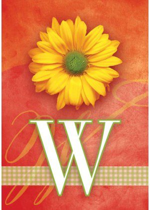Yellow Daisy Monogram-W Flag | Personalized, Clearance, Flags