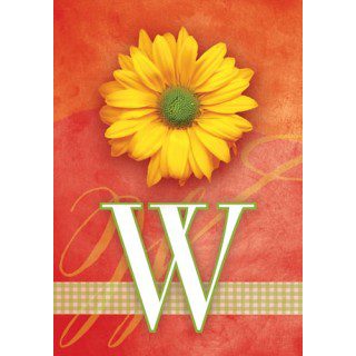 Yellow Daisy Monogram-W Flag | Personalized, Clearance, Flags