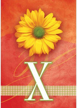 Yellow Daisy Monogram-X Flag | Personalized, Clearance, Flags