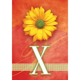 Yellow Daisy Monogram-X Flag | Personalized, Clearance, Flags