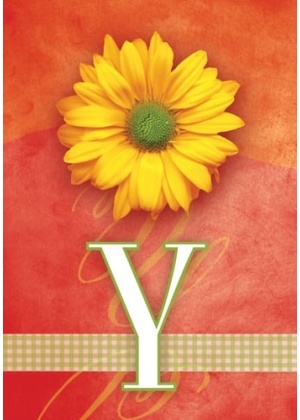 Yellow Daisy Monogram-Y Flag | Personalized, Clearance, Flags