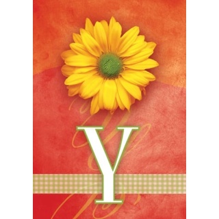 Yellow Daisy Monogram-Y Flag | Personalized, Clearance, Flags