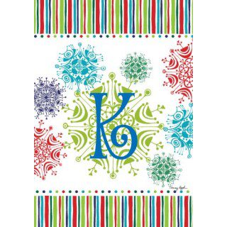 Snowflake Monogram-K Flag | Personalized, Clearance, Flags