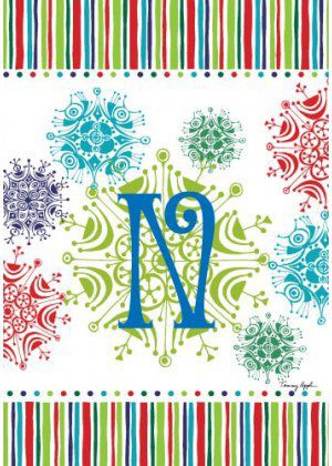 Snowflake Monogram-N Flag | Personalized, Clearance, Flags