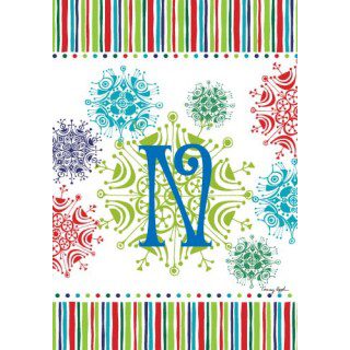 Snowflake Monogram-N Flag | Personalized, Clearance, Flags