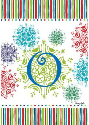 Snowflake Monogram-O Flag | Personalized, Clearance, Flags