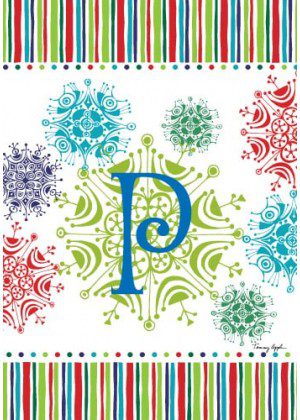 Snowflake Monogram-P Flag | Personalized, Clearance, Flags