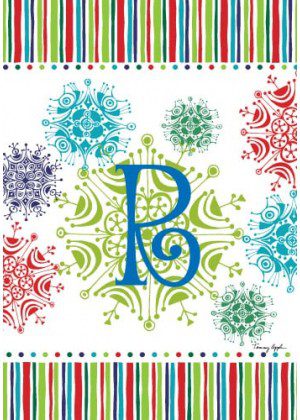 Snowflake Monogram-R Flag | Personalized, Clearance, Flags