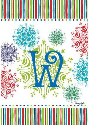 Snowflake Monogram-W Flag | Personalized, Clearance, Flags