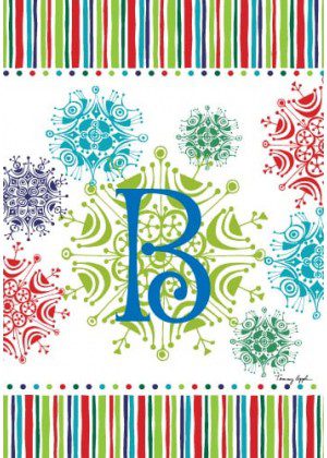 Snowflake Monogram-B Flag | Personalized, Clearance, Flags