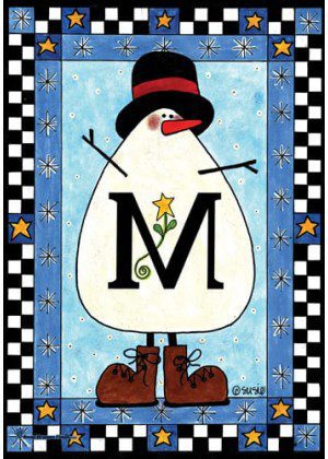 Snowman Monogram-M Flag | Personalized, Clearance, Flags