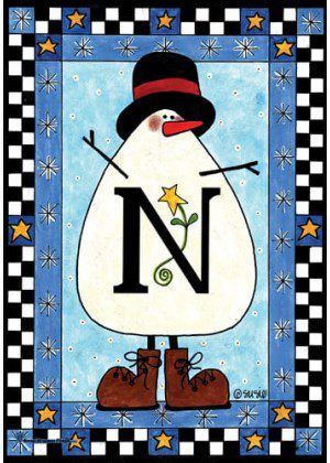 Snowman Monogram-N Flag | Personalized, Clearance, Flags