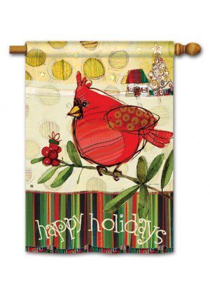 Happy Holidays Cardinal House Flag | Christmas, House, Flags