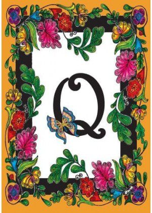 Butterfly Monogram-Q Flag | Spring, Personalized, Clearance, Flag
