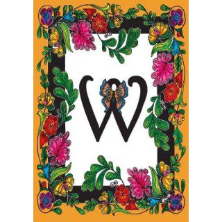 Butterfly Monogram-W Flag | Spring, Personalized, Clearance, Flag