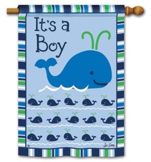 Whales - It's a Boy House Flag | Celebration, Outdoor, House, Flag