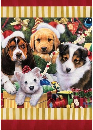 Christmas Puppies Flag | Christmas, Animal, Decorative, Flags