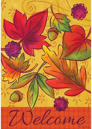 Falling Leaves Flag | Fall, Welcome, Floral, Decorative, Lawn, Flag