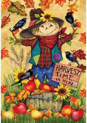 Scarecrow & Apples Flag | Fall, Thanksgiving, Decorative, Flags