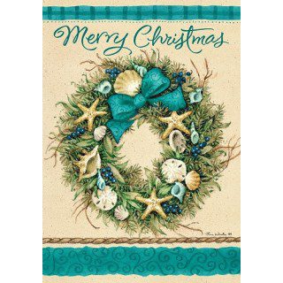 Coastal Wreath Flag | Christmas, Decorative, Lawn, Cool, Flags