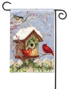 Christmas Birdhouse Garden Flag | Christmas Flags | Garden House Flags