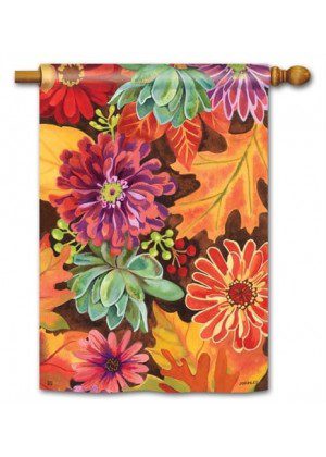 Autumn Jazz House Flag | Fall, Floral Outdoor, Yard, House, Flags