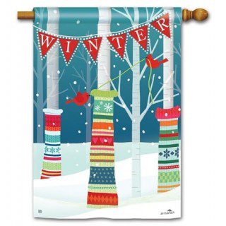 Yarn Bomb House Flag | Winter, Outdoor, Clearance, House, Flags