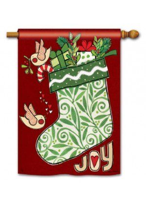 Joy Stocking House Flag | Christmas, Cool, Outdoor, House, Flags