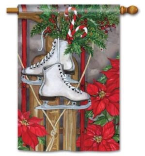 Sled and Skates House Flag | Christmas, Clearance, House, Flags