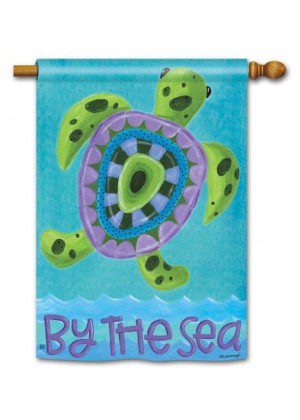 Turtle by the Sea House Flag | Nautical, Outdoor, House, Flags