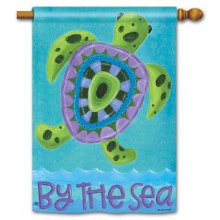 Turtle by the Sea House Flag | Nautical, Outdoor, House, Flags