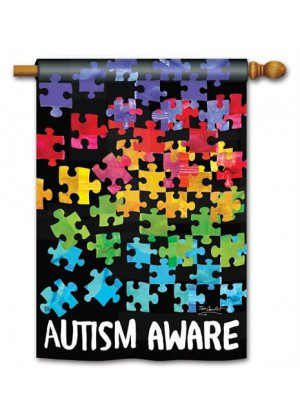 Autism Awareness House Flag | Two Sided, Outdoor, House, Flags