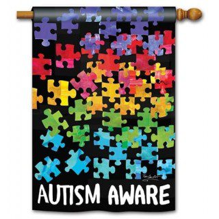 Autism Awareness House Flag | Two Sided, Outdoor, House, Flags