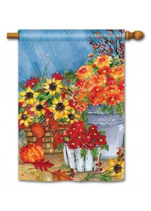 Mums the Word House Flag | Fall, Floral, Outdoor, House, Flags