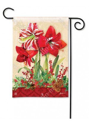 Amaryllis Garden Flag | Christmas, Floral, Yard, Garden, Flags