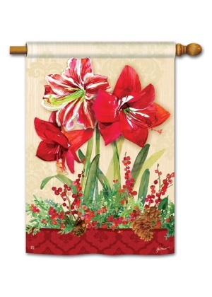 Amaryllis House Flag | Christmas Flags | House Flags | Yard Flags