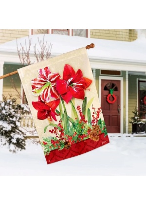 Amaryllis House Flag | Christmas Flags | House Flags | Yard Flags