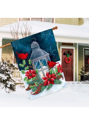 Cardinal Christmas House Flag Image