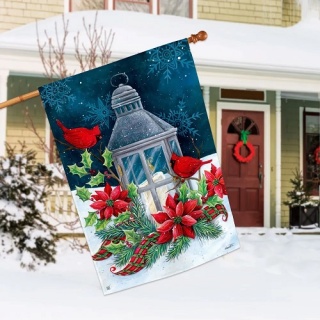 Cardinal Christmas House Flag Image