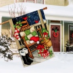 Santa Porch House Flag Image