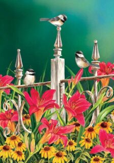 Chickadees Flag | Spring, Floral, Bird, Summer, Decorative, Flags