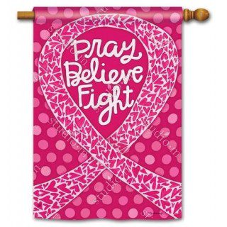 Think Pink House Flag | Inspirational, Yard, Outdoor, House, Flags