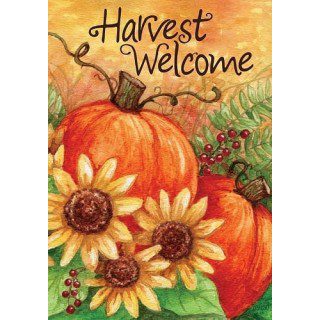 Sunny Pumpkin Harvest Flag | Fall, Thanksgiving, Welcome, Flags