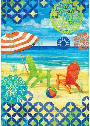 Colorful Beach Adirondacks Flag | Beach, Decorative, Lawn, Flags